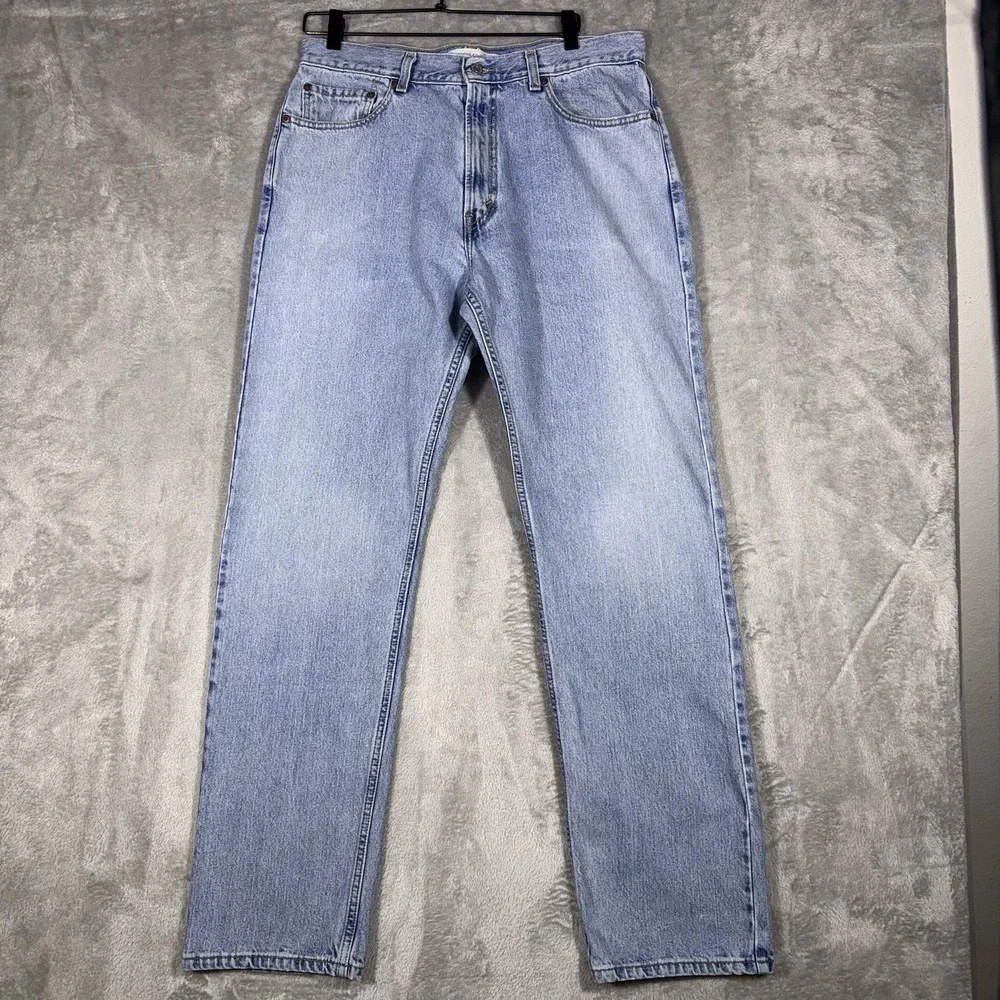 Vintage Levi's 505 Jeans Mens 35x33 Regular Fit Straight Leg 2000s Batwing Y2K